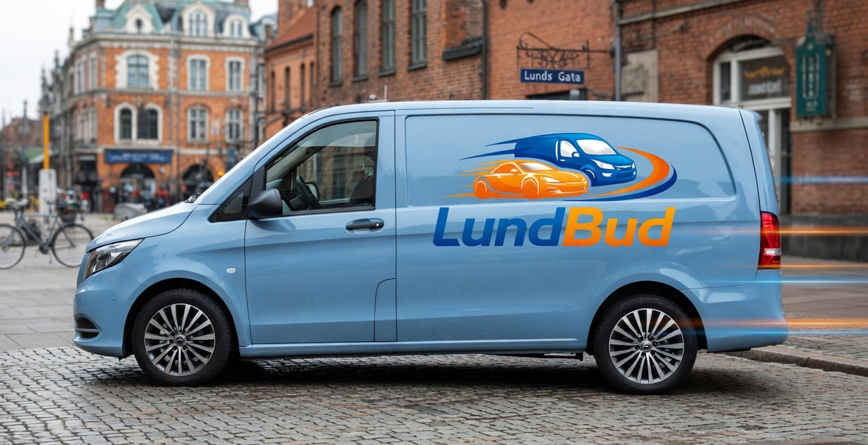 LundBud budbil med logo