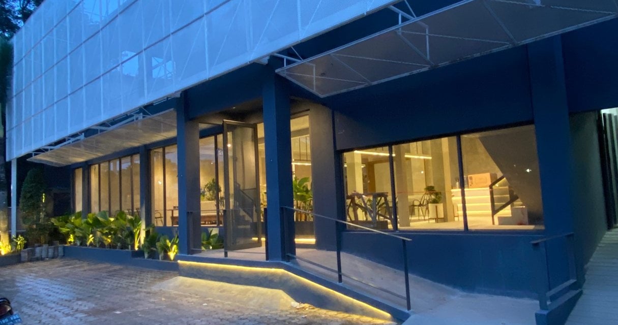 Perforated metal facade