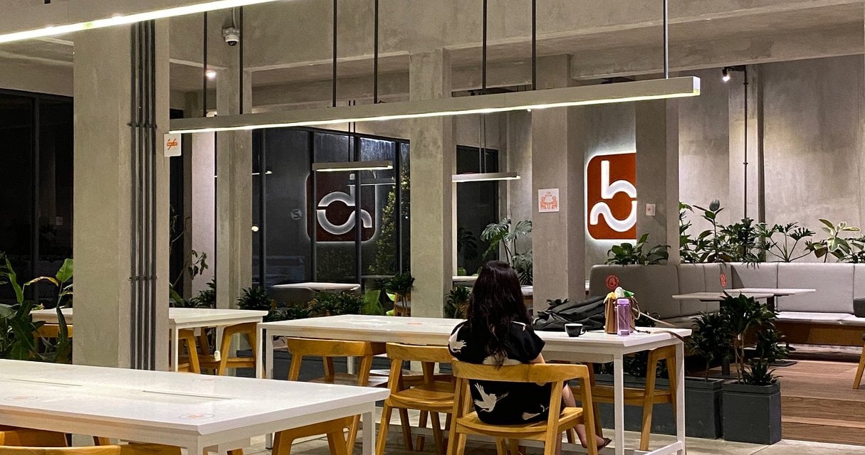 Industrial interior cafe