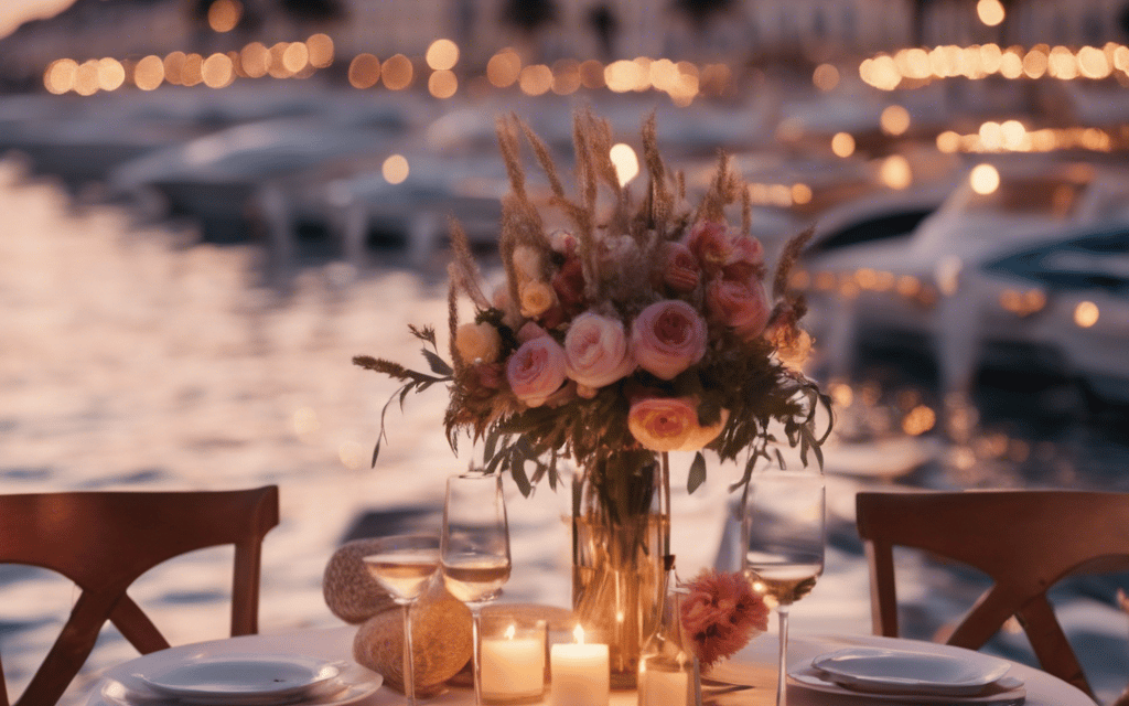 a table setting with candles and candles