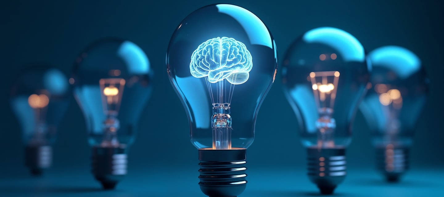 a bright lightbulb with a brain inside showing how bright we can help you shine