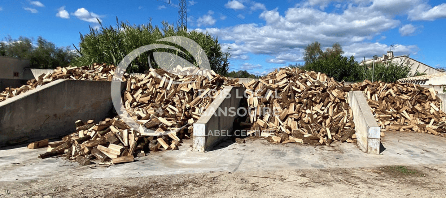 entrepôt de bûches coupées