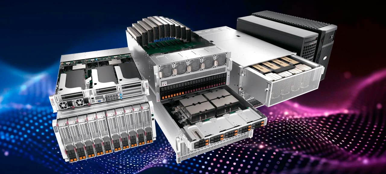 Collection of enterprise GPU servers and rackmount hardware for AI and data centers.