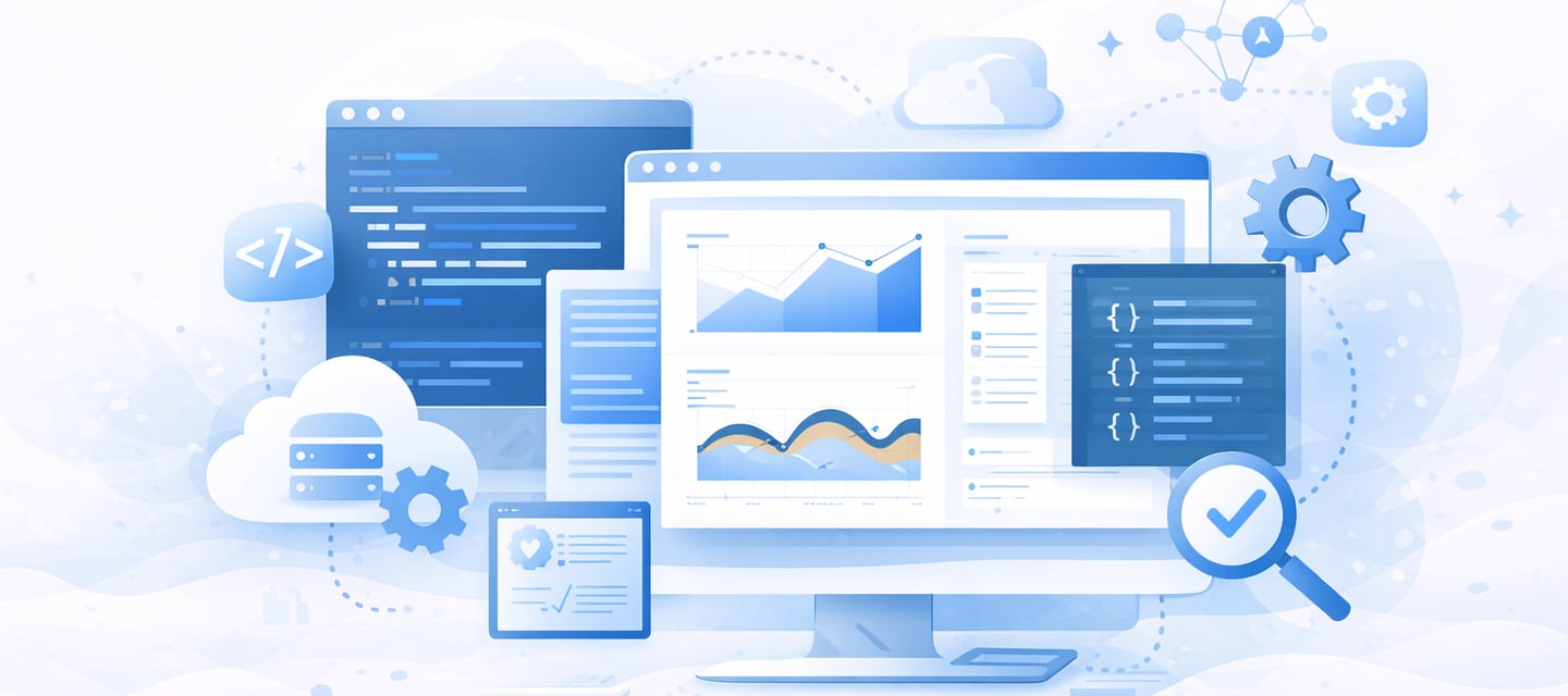 Digital UI image illustrations for software company