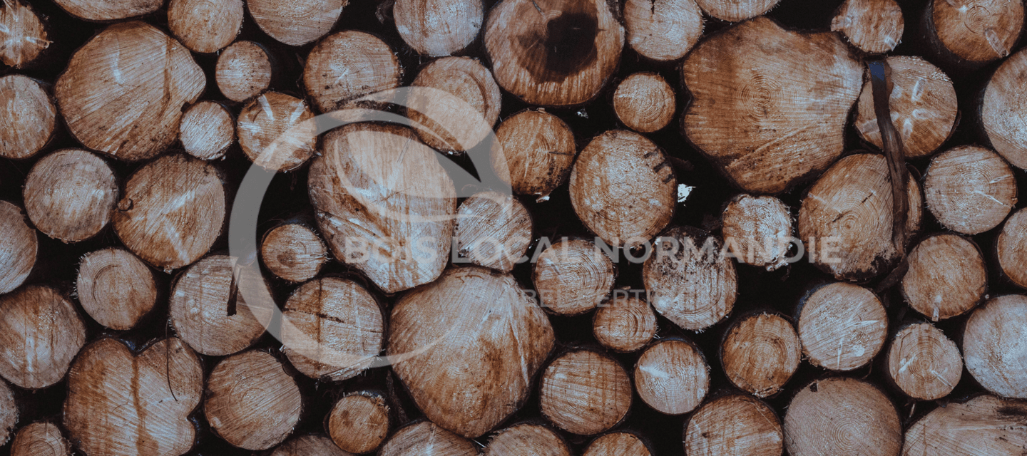 une pile de bûches en bois avec un fond en bois