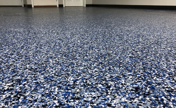 Epoxy Flake Floor in Blue