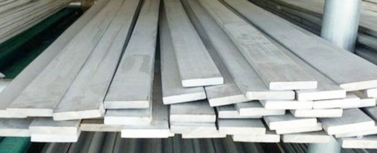 MS Flat bars lying in factory