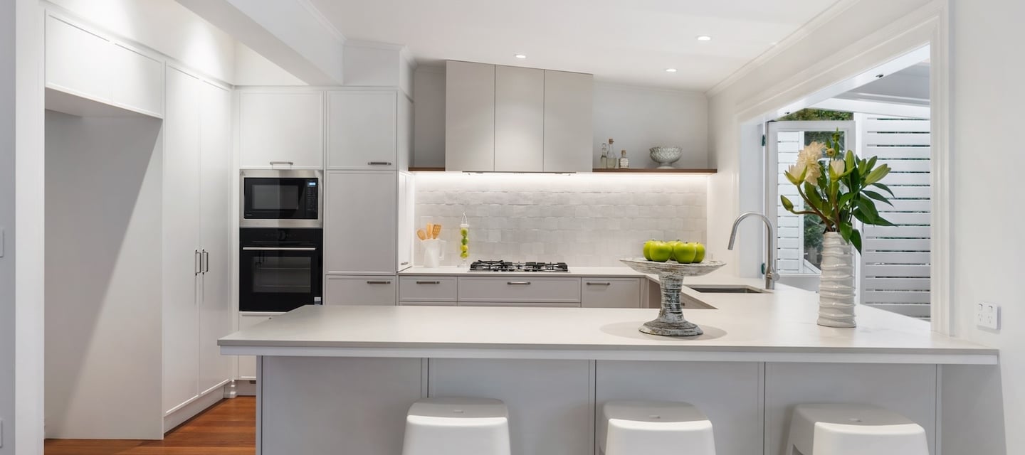 White modern kitchen renovation