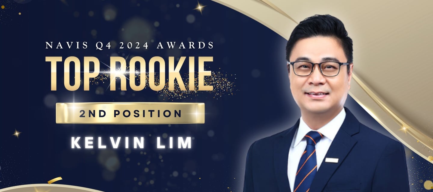 Kelvin Lim of Huttons real estate award for Navis Q4 2024 Top Rookie in 2nd position.