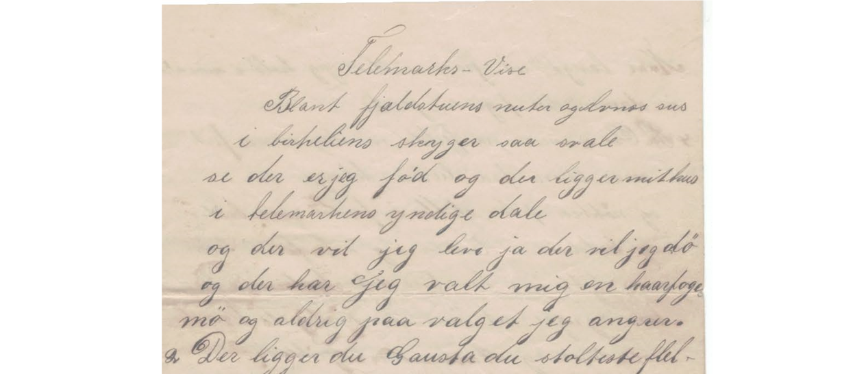 A handwritten Norwegian poem