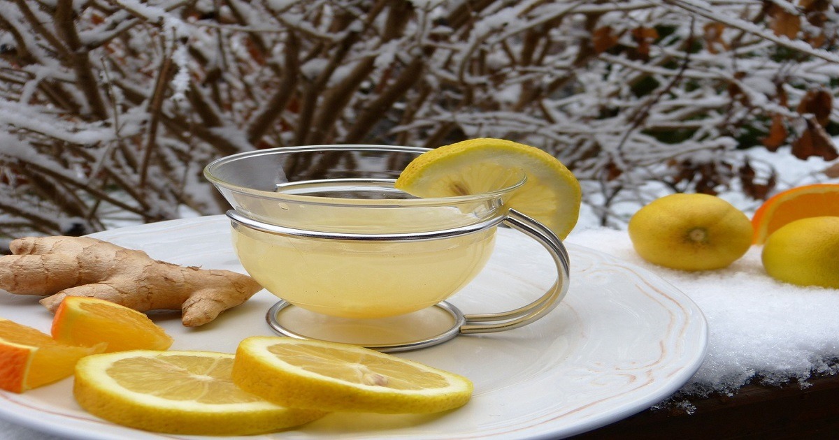 lemon, ginger tea for health and fitness