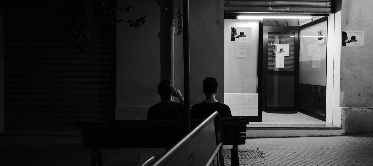 guys on a bench