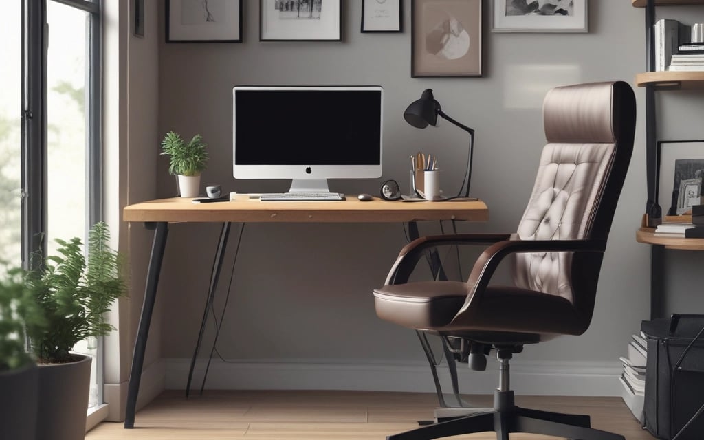 A sleek, ergonomic office chair displayed in a modern workspace with natural light.