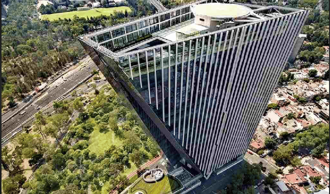 Torre Virreyes The Dorito building exterior Lomas de Chapultepec CDMX executive services