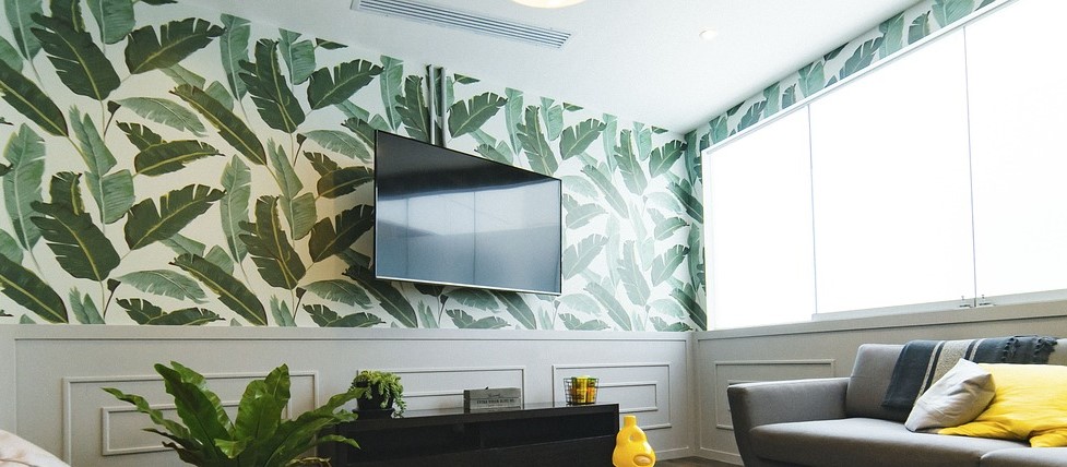 a living room with a television and a television