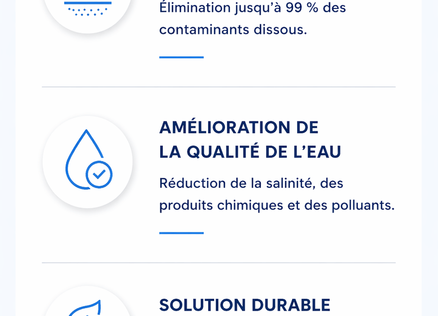 Avantages de l'osmose inverse au Maroc, traitement eau industrielle agricole potable