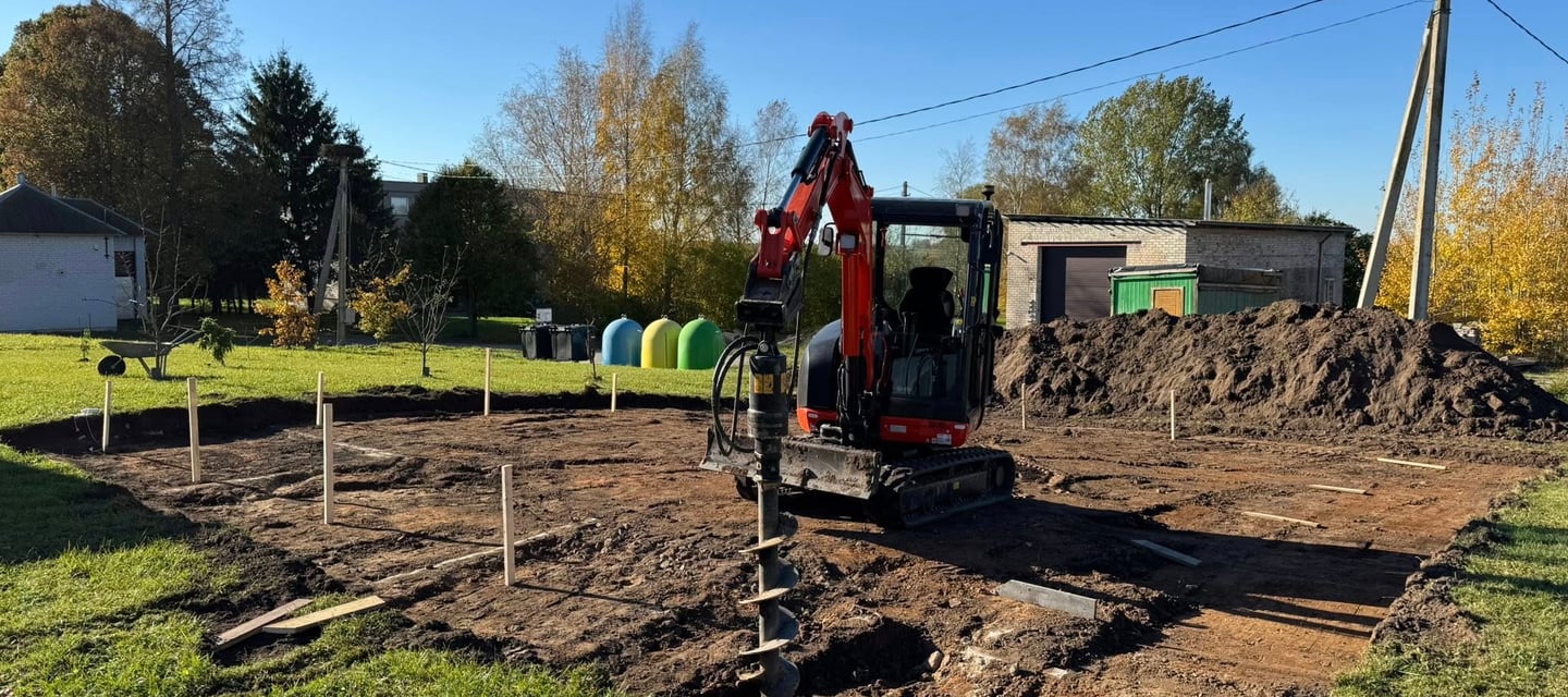 Poliu grezimas namo pamatams, poliu grezimas terasai