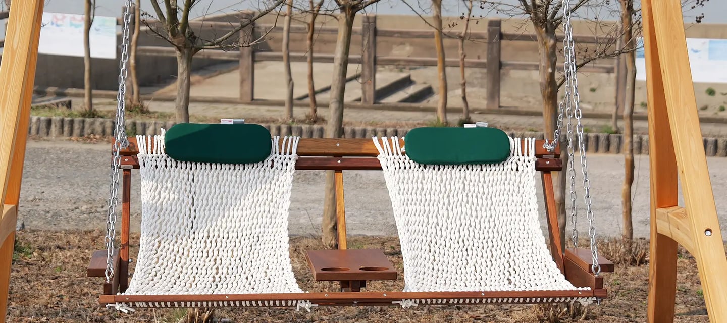 5 feet Solid Wood Porch Swing with Hammock seat and Cup holder