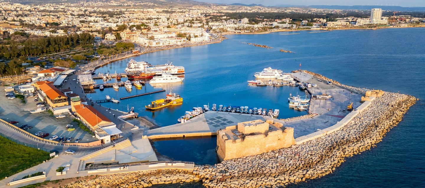 Ariel view of Paphos Habor in Cyprus