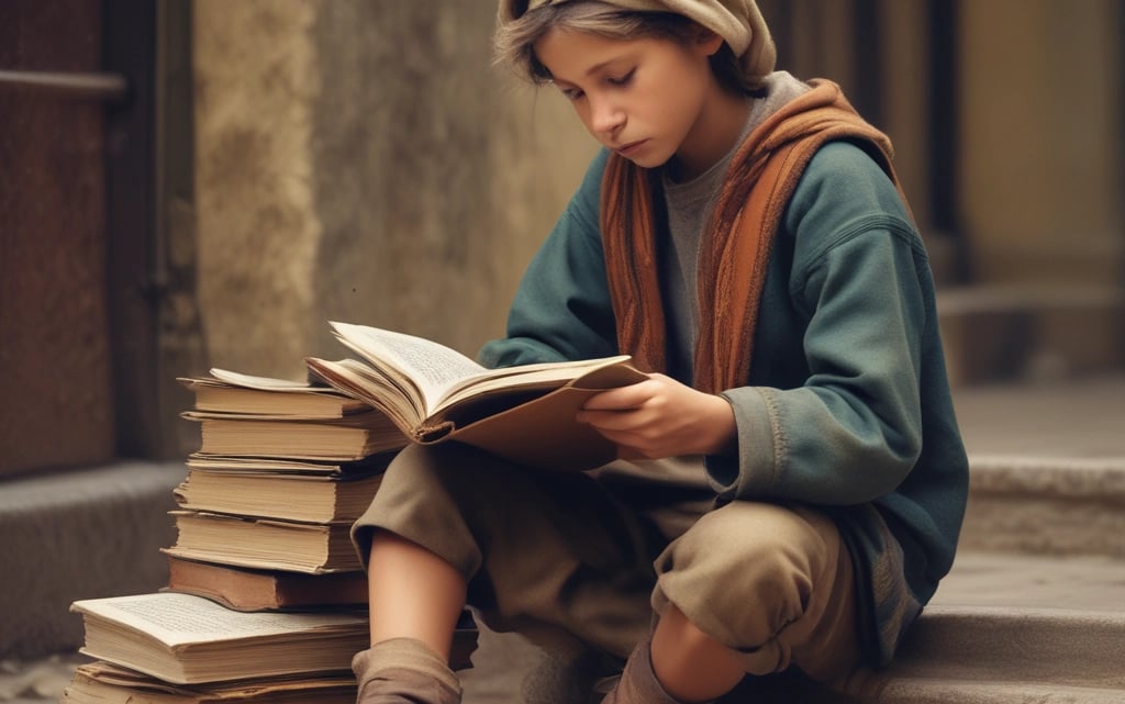 A cozy desk setup with a laptop open to a blog page, a steaming cup of tea nearby, and soft UK flag colors in the background.
