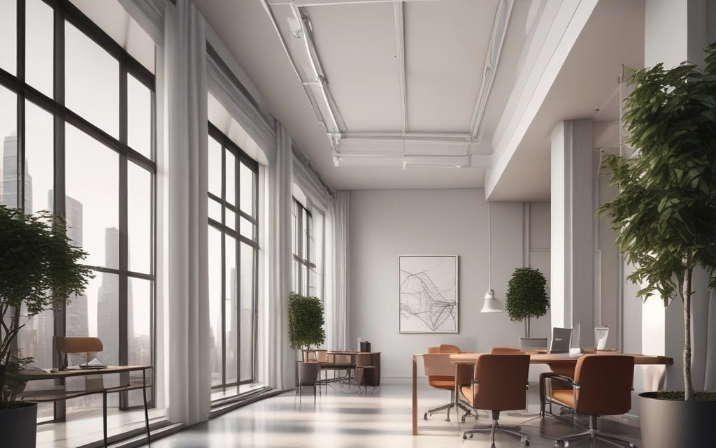 Low angle view of modern luxury high-rise apartment buildings with glass balconies under a blue sky.