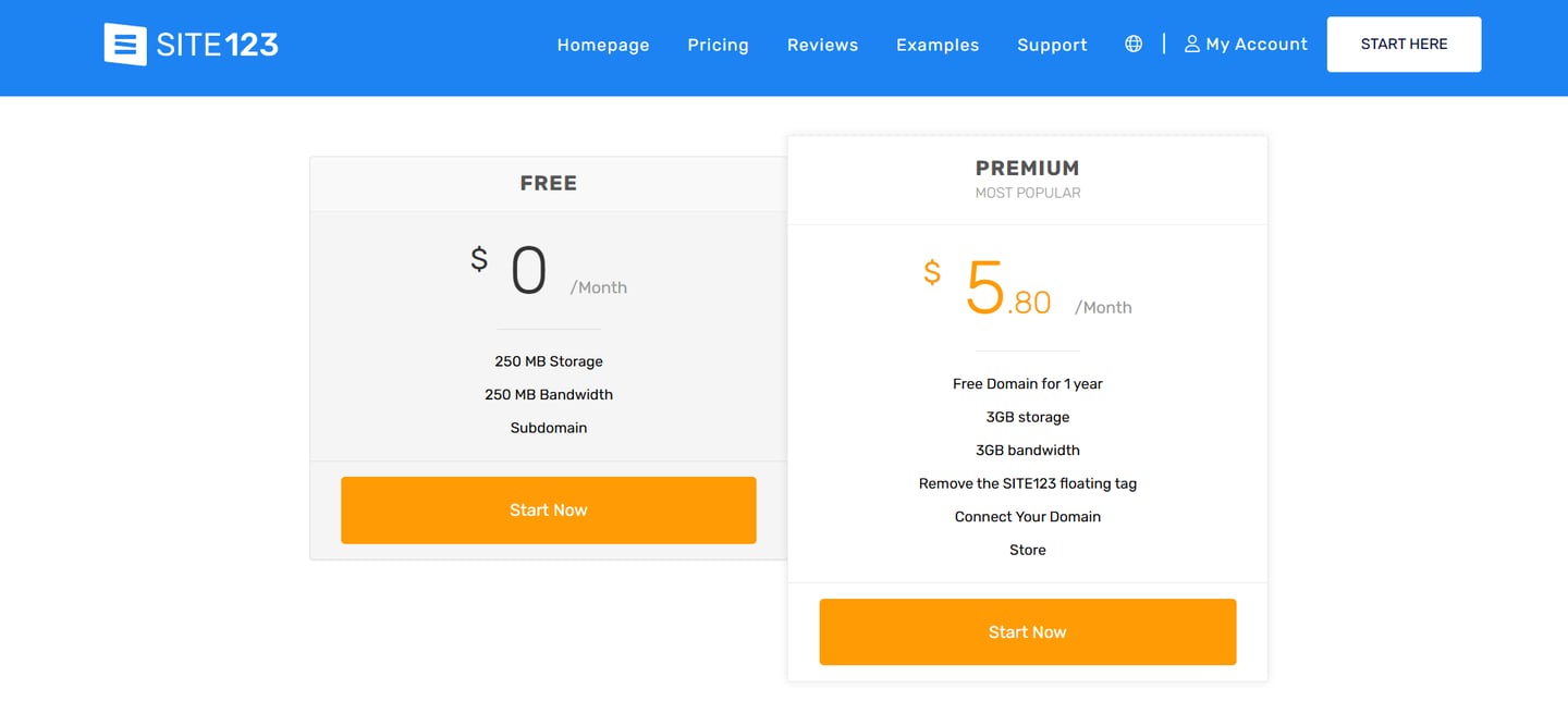 best online free website builder software site123 price review to start online store