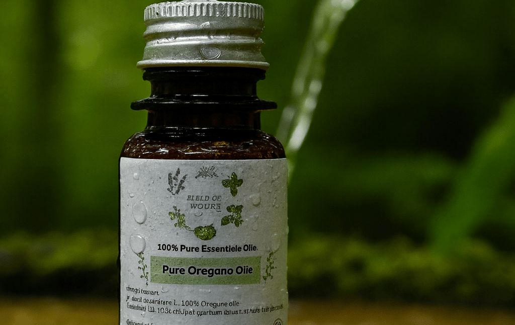 a bottle of oil with a wooden spoon and a wooden spoon