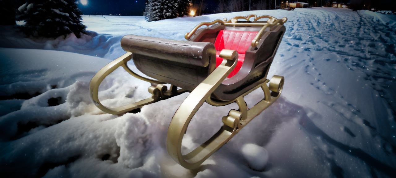 Trineo Papa Noel Santa Claus Navidad Alquiler decoración/tematización 
