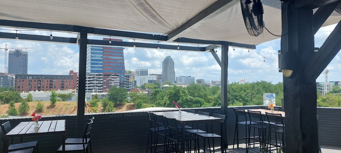 View from the patio of Wye Hill Brewing