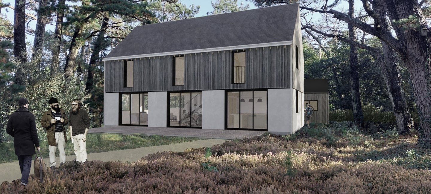 Perspective insertion maison ossature bois baden