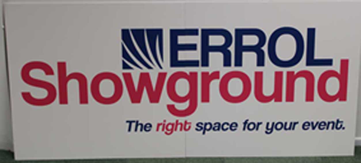 Commissioned sign for Errol Showground