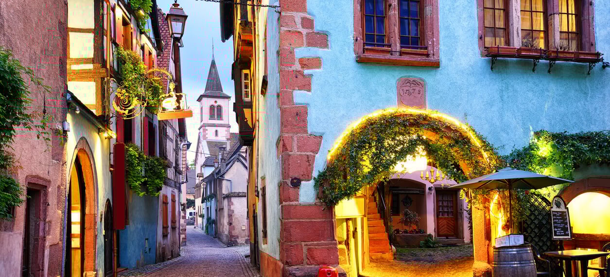Alsace Village Riquewihr colored houses