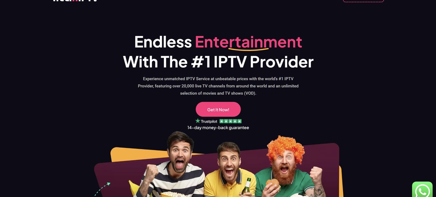 screenshot of helix iptv website
