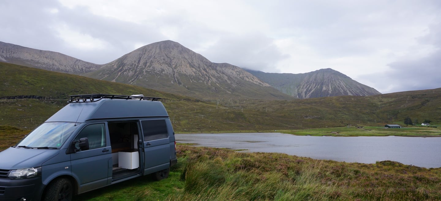 VW Transporter T5 4 motion travelling the NC500 in Scotland