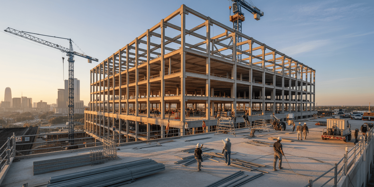 Modern commercial building project in progress
