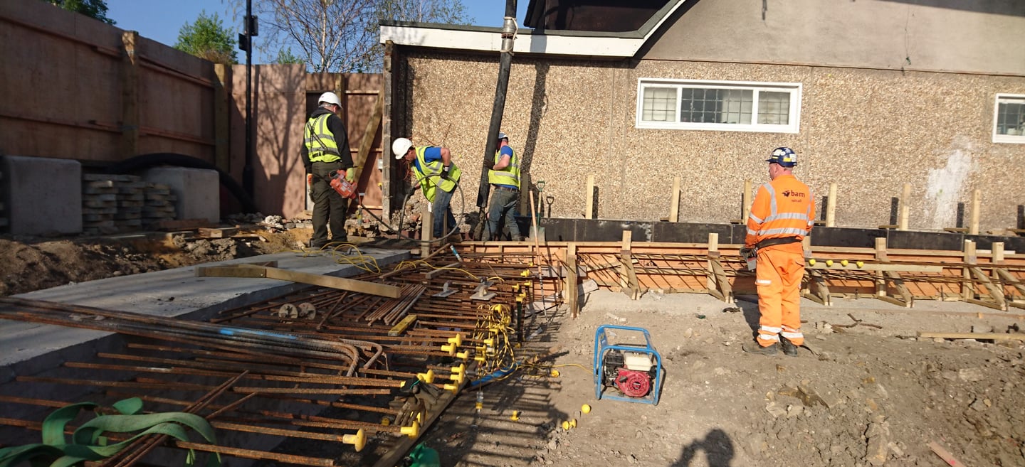 Modern commercial building project in progress