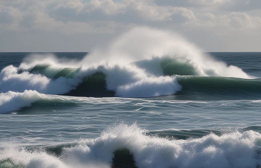 a surfer is riding a wave in the ocean