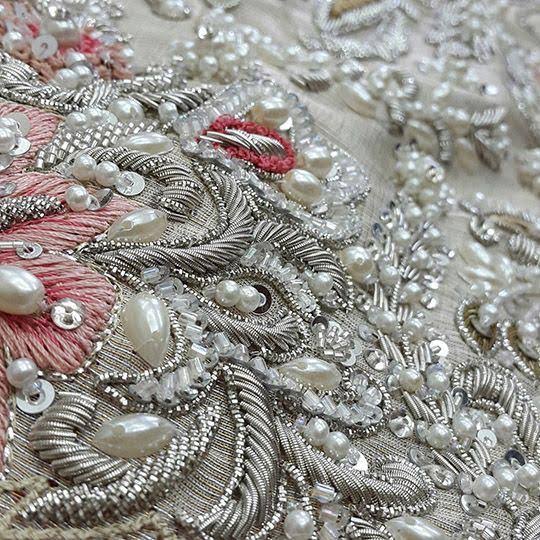 SYZ gold zardosi hand-embroidered patch for bridal lehenga design