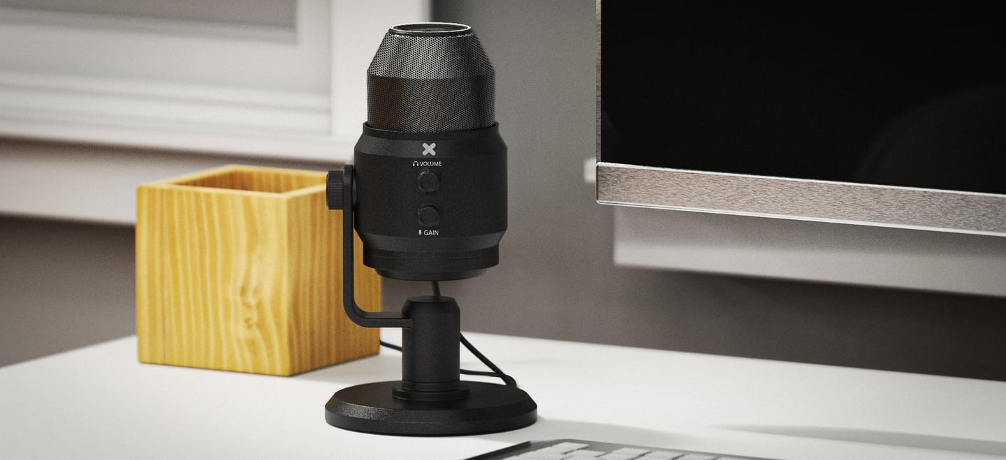 microphone on a desk render