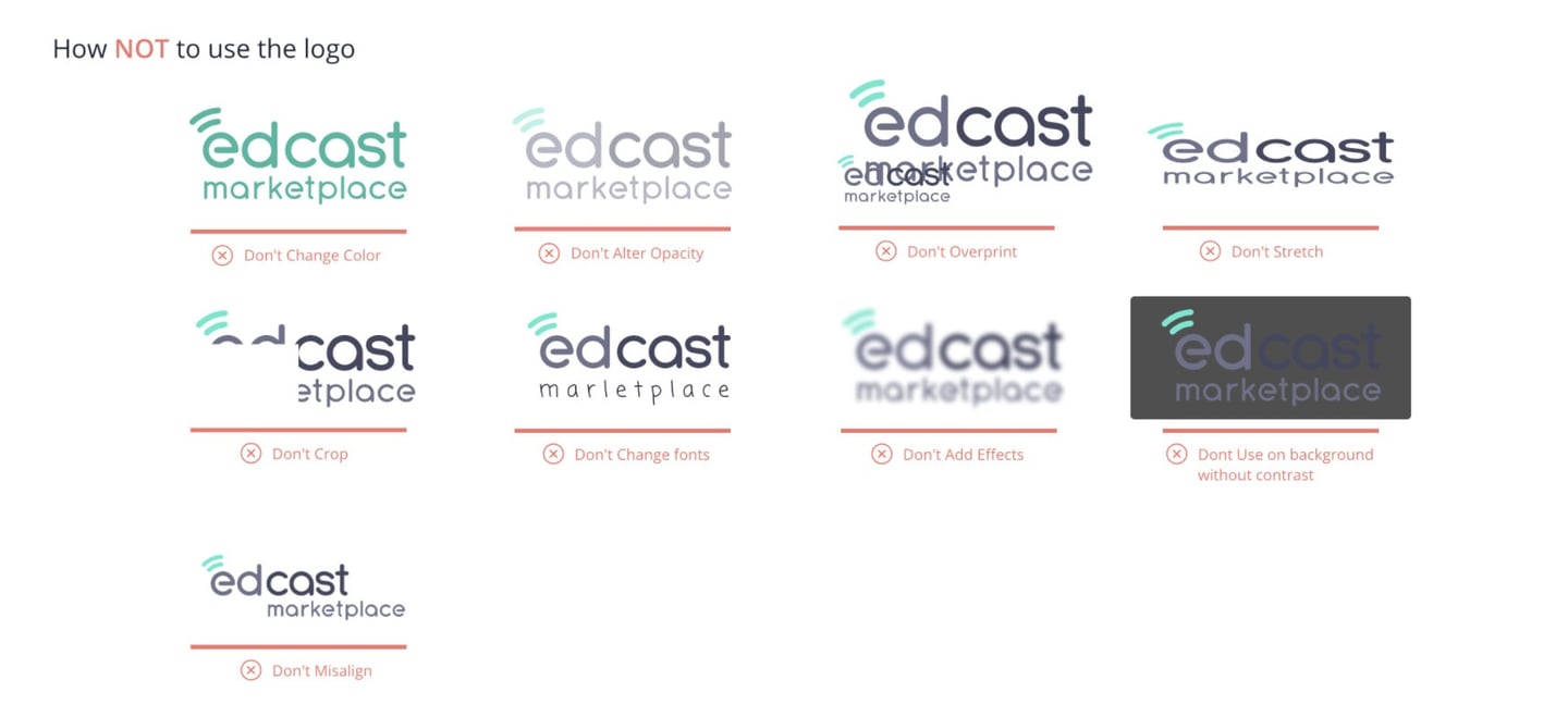 How not to use EdCast Marketplace logo