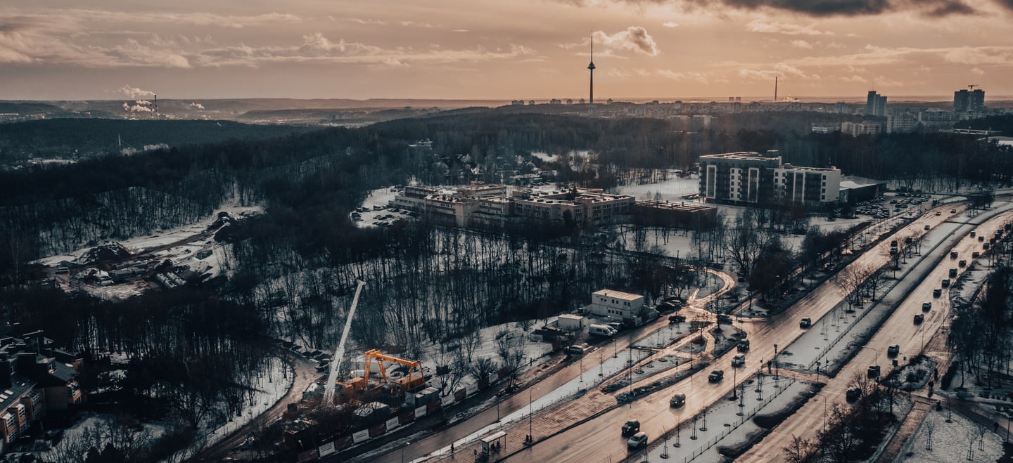Fotografija Vilniuje iš drono skrydžio