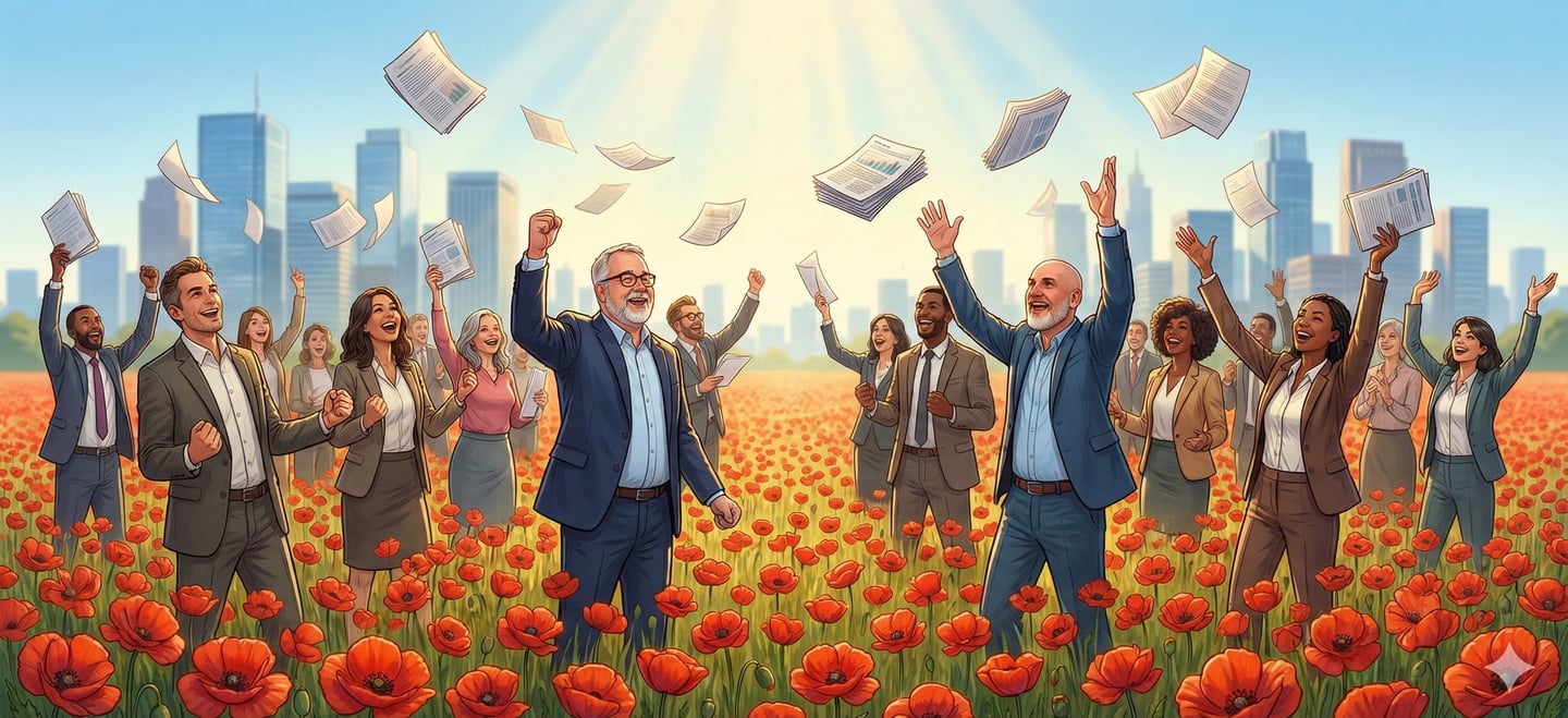 a man in a suit and tie is throwing papers in the air