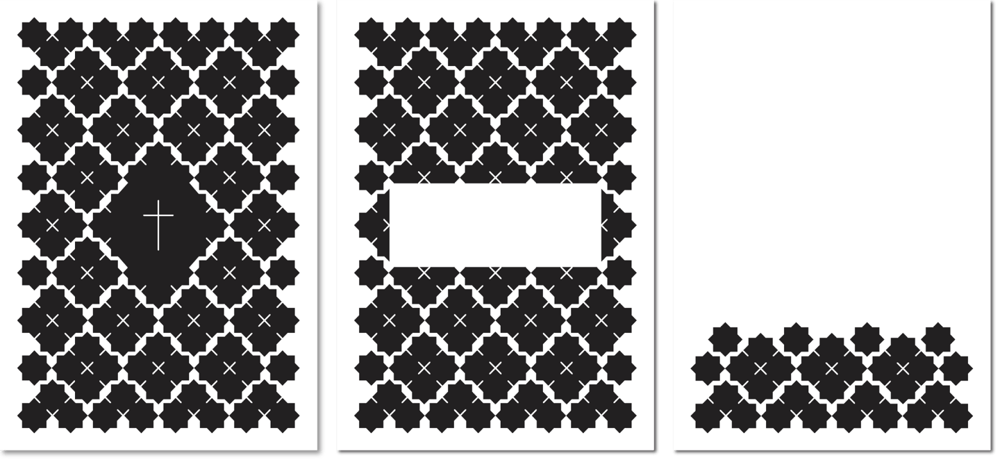 Zero-Serie mit Ornament aus schwarzen Kreuzblumen