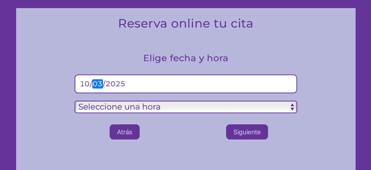 Paso 4. Fecha seleccionada