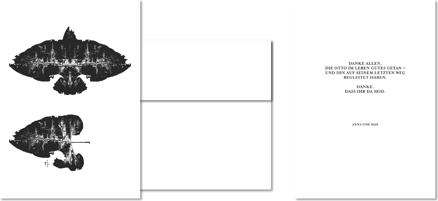 Kunstkarte mit Umschlag, künstlerisches Blatt-Motiv