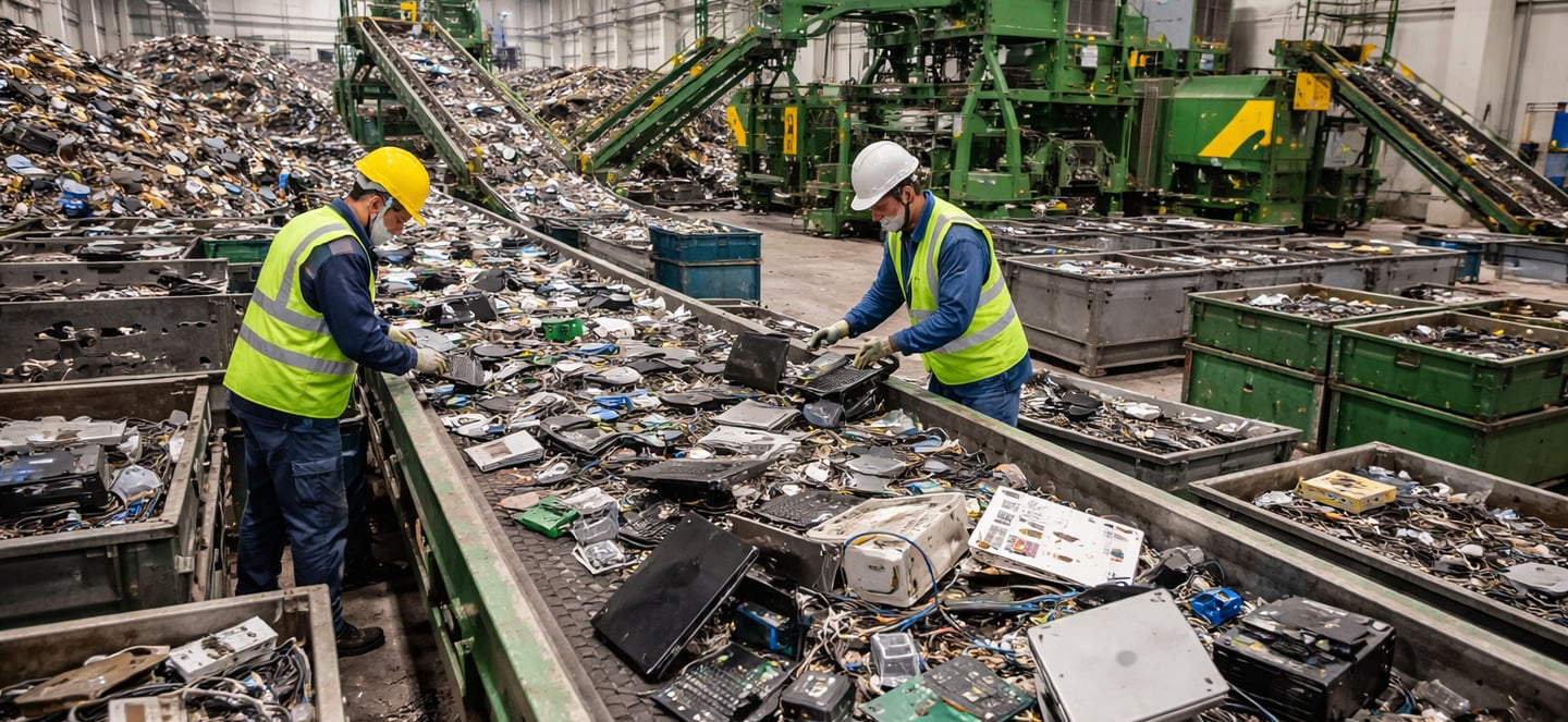 Ekoteknoloji ekibi elektronik geri dönüşüm çalışması