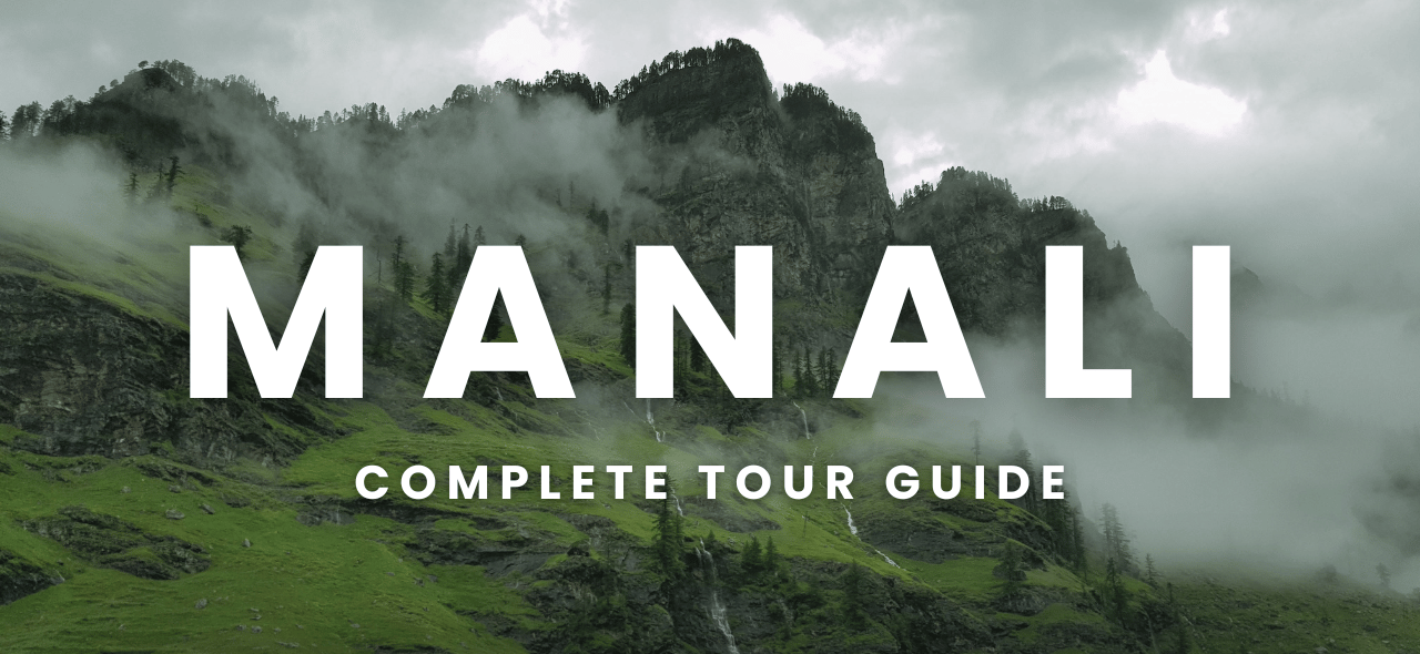 a mountain with a mountain range in the background and a text that says manali