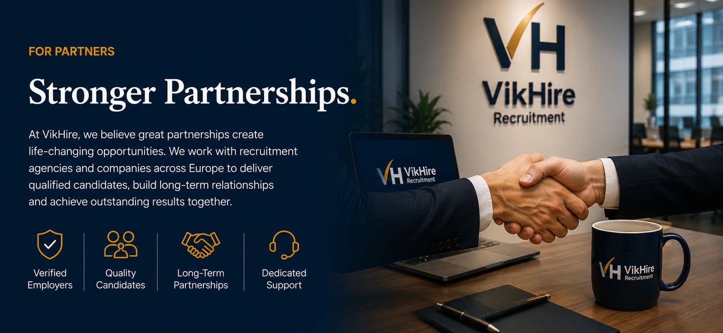 VikHire Recruitment building long-term recruitment partnerships with employers across Europe.