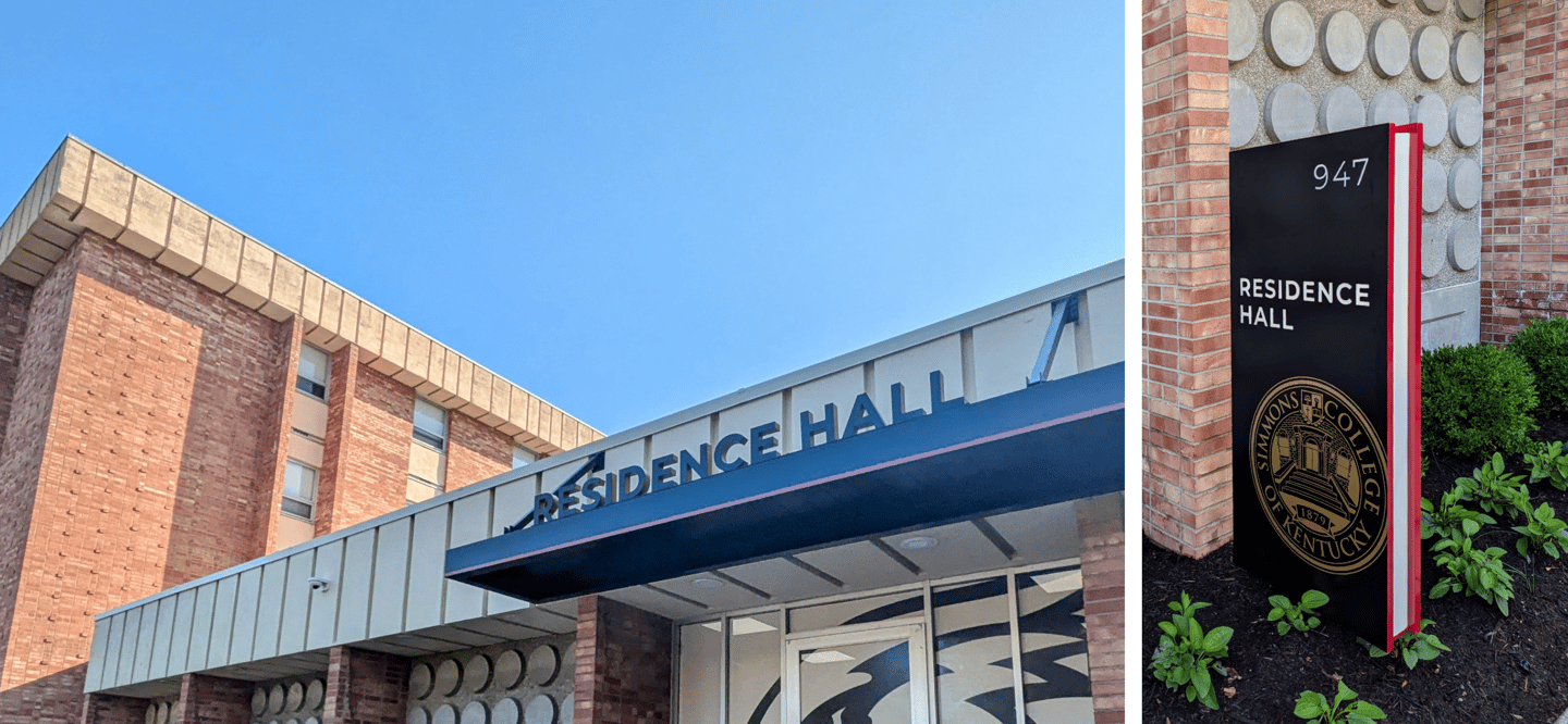 Simmons College of Kentucky Exterior Signage Residence Hall