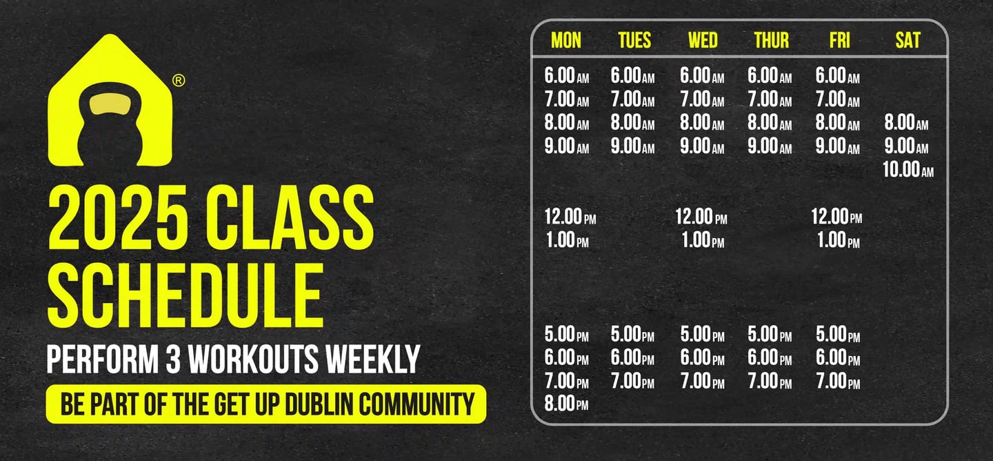 Timetable for fitness classes